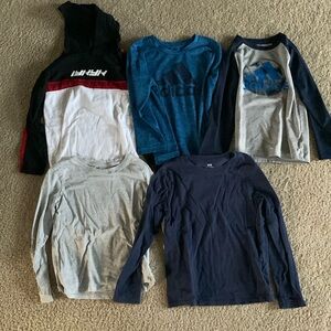 Kid Boy size 5 long sleeve shirt bundle